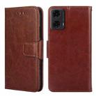 For Motorola Moto G24 4G Crystal Texture Leather Phone Case(Brown) - 1