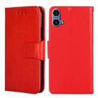 For Motorola Moto G34 5G Crystal Texture Leather Phone Case(Red) - 1