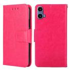 For Motorola Moto G34 5G Crystal Texture Leather Phone Case(Rose Red) - 1