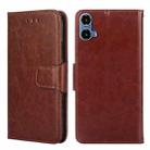 For Motorola Moto G34 5G Crystal Texture Leather Phone Case(Brown) - 1