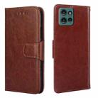 For Motorola Edge 50 5G Crystal Texture Leather Phone Case(Brown) - 1