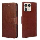 For Motorola Edge 50 Ultra Crystal Texture Leather Phone Case(Brown) - 1