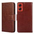 For Motorola Moto G Stylus 5G 2024 Crystal Texture Leather Phone Case(Brown) - 1