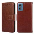 For Motorola Moto G 5G 2024 Crystal Texture Leather Phone Case(Brown) - 1