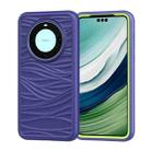 For Huawei Mate 60 Pro/60 Pro+ Wave Pattern 3 in 1 Silicone + PC Phone Case(Navy+Olivine) - 1