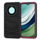For Huawei Mate 60 Pro/60 Pro+ Wave Pattern 3 in 1 Silicone + PC Phone Case(Black+Hot Pin) - 1