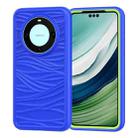 For Huawei Mate 60 Pro/60 Pro+ Wave Pattern 3 in 1 Silicone + PC Phone Case(Blue+Olivine) - 1