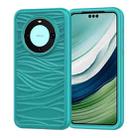 For Huawei Mate 60 Pro/60 Pro+ Wave Pattern 3 in 1 Silicone + PC Phone Case(Dark Sea Green) - 1