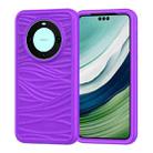 For Huawei Mate 60 Pro/60 Pro+ Wave Pattern 3 in 1 Silicone + PC Phone Case(Purple) - 1