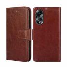 For OPPO A58 4G Crystal Texture Leather Phone Case(Brown) - 1