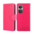 For OPPO Reno10 5G / Pro 5G Global Crystal Texture Leather Phone Case(Rose Red) - 1