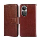 For OPPO Reno10 5G / Pro 5G Global Crystal Texture Leather Phone Case(Brown) - 1