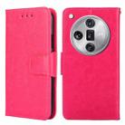 For OPPO Find X7 Ultra 5G Crystal Texture Leather Phone Case(Rose Red) - 1