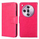 For OPPO Find X7 Crystal Texture Leather Phone Case(Rose Red) - 1