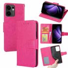 For OPPO Reno13 F 5G / 4G Crystal Texture Leather Phone Case(Rose Red) - 1