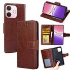 For OPPO A5 Pro 5G Global Crystal Texture Leather Phone Case(Brown) - 1