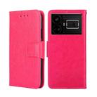 For Realme GT5 / GT5 240W Crystal Texture Leather Phone Case(Rose Red) - 1