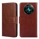 For Realme 12+ 5G Crystal Texture Leather Phone Case(Brown) - 1