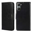 For vivo Y03 4G Crystal Texture Leather Phone Case(Black) - 1