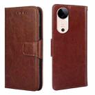 For vivo S19 Crystal Texture Leather Phone Case(Brown) - 1