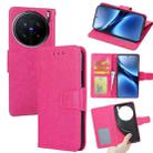 For vivo X200 Pro 5G Crystal Texture Leather Phone Case(Rose Red) - 1