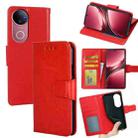 For vivo V50 5G Crystal Texture Leather Phone Case(Red) - 1