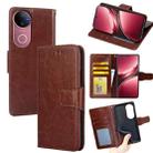 For vivo V50 5G Crystal Texture Leather Phone Case(Brown) - 1