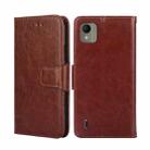 For Nokia C110 4G Crystal Texture Leather Phone Case(Brown) - 1