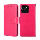 For Honor X6A 4G Crystal Texture Leather Phone Case(Rose Red) - 1