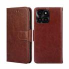 For Honor X6A 4G Crystal Texture Leather Phone Case(Brown) - 1