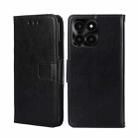 For Honor X6A 4G Crystal Texture Leather Phone Case(Black) - 1