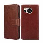 For Sharp Aquos Sense 8 Crystal Texture Leather Phone Case(Brown) - 1
