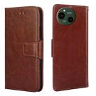 For Sharp Aquos R9 Crystal Texture Leather Phone Case(Brown) - 1