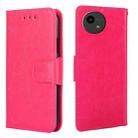 For Sharp Aquos Wish Crystal Texture Leather Phone Case(Rose Red) - 1