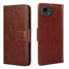 For Sharp Aquos Wish Crystal Texture Leather Phone Case(Brown) - 1