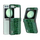 For Samsung Galaxy Z Flip5 ABEEL Hinge Genuine Leather Weilai Series Phone Case(Green) - 1