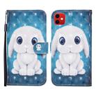 For iPhone 11 3D Painted Pattern Horizontal Flip Leather Case with Holder & Wallet & Card slot & Lanyard(Rabbit) - 1