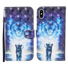 For iPhone XS Max 3D Painted Pattern Horizontal Flip Leather Case with Holder & Wallet & Card slot & Lanyard(Lion) - 1