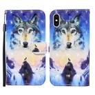 For iPhone XS Max 3D Painted Pattern Horizontal Flip Leather Case with Holder & Wallet & Card slot & Lanyard(Sunrise Wolf) - 1