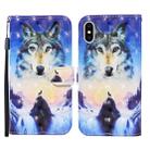 For iPhone XS Max 3D Painted Pattern Horizontal Flip Leather Case with Holder & Wallet & Card slot & Lanyard(Sunrise Wolf) - 1