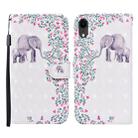 For iPhone XR 3D Painted Pattern Horizontal Flip Leather Case with Holder & Wallet & Card slot & Lanyard(Flower Elephant) - 1