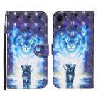 For iPhone XR 3D Painted Pattern Horizontal Flip Leather Case with Holder & Wallet & Card slot & Lanyard(Lion) - 1