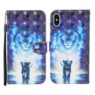 For iPhone X / XS 3D Painted Pattern Horizontal Flip Leather Case with Holder & Wallet & Card slot & Lanyard(Lion) - 1