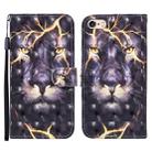 For iPhone SE 2022 / SE 2020 / 8 / 7 3D Painted Pattern Horizontal Flip Leather Case with Holder & Wallet & Card slot & Lanyard(Thunder Lion) - 1