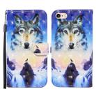 For iPhone SE 2022 / SE 2020 / 8 / 7 3D Painted Pattern Horizontal Flip Leather Case with Holder & Wallet & Card slot & Lanyard(Sunrise Wolf) - 1