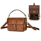 Cwatcun D80 Retro Leather Camera Shoulder Bag, Size:22 x 16 x 12cm Faux Leather Small(Brown) - 1