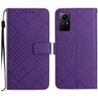 For Xiaomi 12 Rhombic Grid Texture Leather Phone Case(Purple) - 1