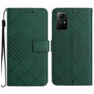 For Xiaomi 12 Rhombic Grid Texture Leather Phone Case(Green) - 1