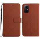 For Xiaomi 12 Rhombic Grid Texture Leather Phone Case(Brown) - 1