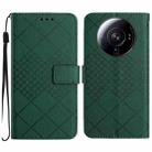 For Xiaomi 12S Ultra Rhombic Grid Texture Leather Phone Case(Green) - 1